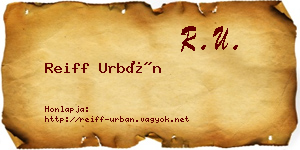 Reiff Urbán névjegykártya